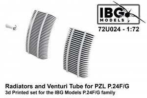 IBG 72U024 Radiators and Venturi for PZL P.24F/G - 3D Printed Set 1/72