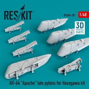 RESKIT RSU48-0281 AH-64 APACHE LATE PYLONS FOR HASEGAWA KIT (3D PRINTED) 1/48