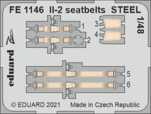Eduard FE1146 Il-2 seatbelts STEEL ZVEZDA 1/48