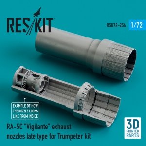 RESKIT RSU72-0254 RA-5C VIGILANTE EXHAUST NOZZLES LATE TYPE FOR TRUMPETER KIT (3D PRINTED) 1/72
