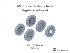 E.T. Model P35-138 WWII German Kübelwagen Type82 Sagged wheels Narrow For TAMIYA Kit 1/35