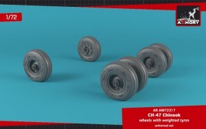 Armory Models AW72317 CH-47 Chinook wheels w/ weighted tires 1/72