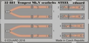 Eduard 32881 Tempest Mk. V seatbelts STEEL 1/32  SPECIAL HOBBY
