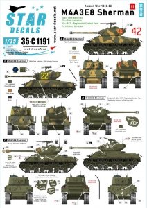 Star Decals 35-C1191 M4A3E8 Sherman 3 Korean War 1950-53 1/35