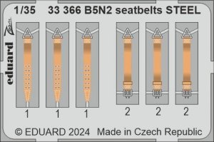 Eduard 33366 B5N2 seatbelts STEEL BORDER MODEL 1/35