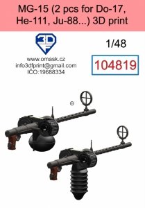 Omask 104819 MG-15 (2 pcs for Do-17, He-111, Ju-88...) 3D print 1/48