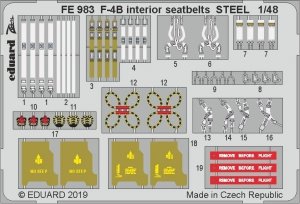 Eduard FE983 F-4B interior seatbelts STEEL 1/48 ACADEMY