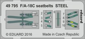 Eduard 49795 F/ A-18C seatbelts STEEL 1/48 KINETIC MODEL