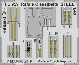Eduard FE959 Rafale C seatbelts STEEL 1/48 REVELL