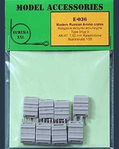 Eureka XXL E-036 Modern Russian Ammo Crates Type II for 7,62mm Ammo (for AK-47 Kalashnikov) 1/35