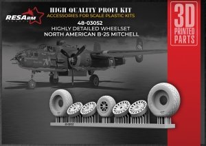 RESArm 48-03052 B-25 MITCHEL - Wheels under load (3D resin printing) 1/48