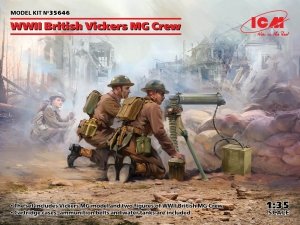 ICM 35646 WWII British Vickers MG Crew (Vickers MG & 2 figures) 1/35