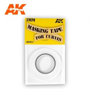 AK Interactive AK9124 MASKING TAPE FOR CURVES 3 MM. 18 METERS LONG.