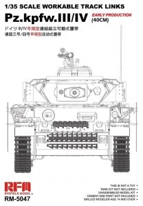 Rye Field Model 5047 Pz.Kpfw.III/IV Early Production (40cm) Workable Track Links 1/35