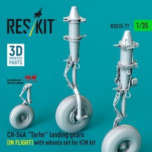 RESKIT RSU35-0077 CH-54A Tarhe landing gear (IN FLIGHT) with wheels set for ICM kit (3D Printed) (1/35)