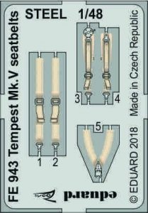 Eduard FE943 Tempest Mk. V seatbelts STEEL 1/48 EDUARD