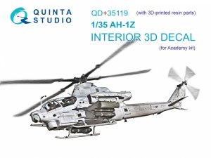 Quinta Studio QD+35119 AH-1Z 3D-Printed coloured Interior on decal paper (Academy) (with 3D-printed resin parts) 1/35