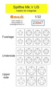 Omask 23047 Spitfire Mk.V US masks for insignias 1/32