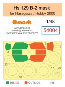Omask 54004 Hs 129 B-2 mask (Hasegawa/Revell/Hobby 2000) 1/48