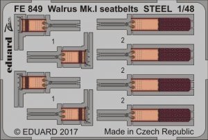 Eduard FE849 Walrus Mk. I seatbelts STEEL AIRFIX 1/48