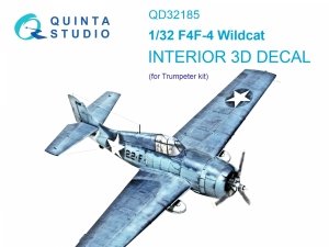 Quinta Studio QD32185 F4F-4 Wildcat 3D-Printed coloured Interior on decal paper (Trumpeter) 1/32
