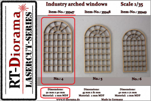 RT-Diorama 35947 Industry arched windows No.: 4 (3 pcs) 1/35