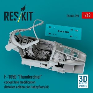 RESKIT RSU48-0398 F-105D Thunderchief cockpit late modification (Detailed edition) for HobbyBoss kit (3D Printed) 1/48