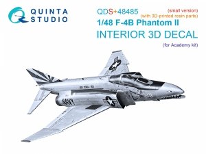 Quinta Studio QDS+48485 F-4B Phantom II 3D-Printed & coloured Interior on decal paper (Academy) (Small version) (with 3D-printed resin parts) 1/48