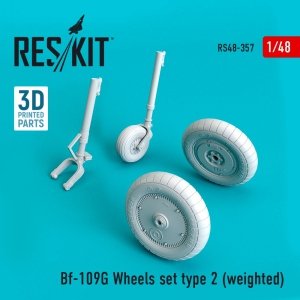 RESKIT RS48-0357 BF-109G WHEELS SET TYPE 2 (WEIGHTED) 1/48