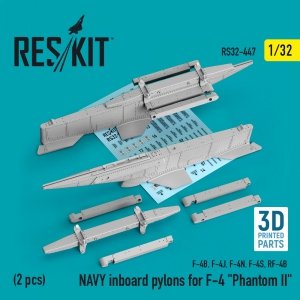 RESKIT RS32-0447 NAVY INBOARD PYLONS FOR F-4 PHANTOM II (2 PCS) (3D PRINTED) 1/32
