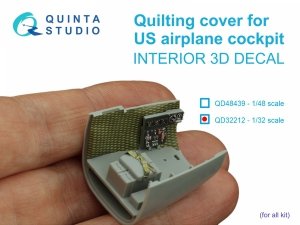 Quinta Studio QD32212 Quilting cover for US airplane cockpit. 3D-Printed coloured Interior on decal paper (All kits) 1/32