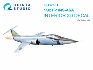 Quinta Studio QD32181 F-104S-ASA 3D-Printed coloured Interior on decal paper (Italeri) 1/32