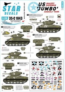 Star Decals 35-C1043 US M4A3E2 Sherman 'Jumbo' 1/35