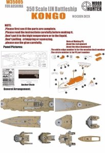 Wood Hunter W35005 Wood Deck IJN Kongo for Aoshima 1/350