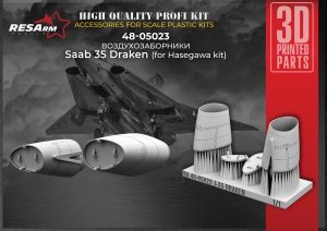 RESARM 48-05023 J-35 DRAKEN air intake for Hasegawa kit (3D resin printing) 1/48
