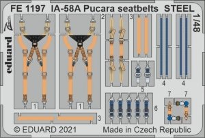 Eduard FE1197 IA-58A Pucara seatbelts STEEL KINETIC 1/48