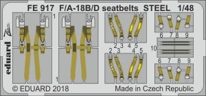 Eduard FE917 F/ A-18B/ D seatbelts STEEL 1/48