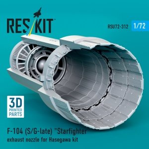 RESKIT RSU72-0312 F-104 (S/G-late) Starfighter exhaust nozzle for Hasegawa kit (3D Printed) 1/72
