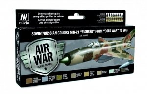 Vallejo 71607 Soviet / Russian colors MiG-21 Fishbed from 50 to 90 8x17 ml