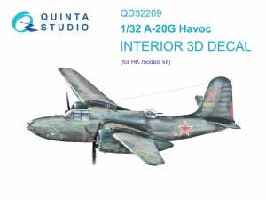 Quinta Studio QD32209 A-20G Havoc 3D-Printed coloured Interior on decal paper (HK Models) 1/32