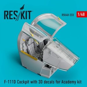 RESKIT RSU48-0233 F-111D COCKPIT WITH 3D DECALS FOR ACADEMY KIT 1/48