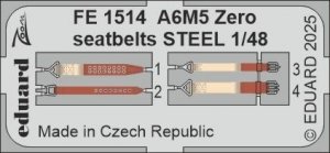 Eduard FE1514 A6M5 Zero seatbelts STEEL FINE MOLDS 1/48