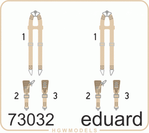 Eduard 73032 Seatbelts Luftwaffe WWII bombers SUPERFABRIC 1/72