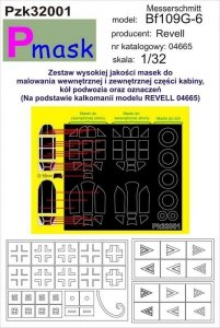 P-Mask PZK32001 MESSERSCHMITT BF109G-6 (REVELL 04665) (1:32)