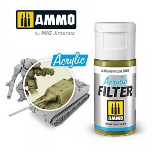 Ammo of Mig 0814 ACRYLIC FILTER Olive Drab 15 ml
