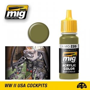 AMMO of Mig Jimenez 0220 FS 34151 ZINC CHROMATE GREEN (INTERIOR GREEN)