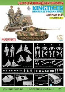 Dragon 7361 3rd Fallschirmjager Division + Kingtiger Henschel Production (Ardennes 1944) Part 1 1/72