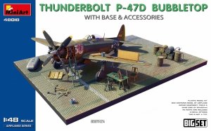 MiniArt 48018 THUNDERBOLT P-47D BUBBLETOP WITH BASE & ACCESSORIES. BIG SET 1/48