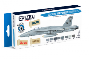 Hataka HTK-BS44 BLUE LINE – USAF, USN & USMC paint set (modern greys) 8x17ml