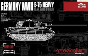 Modelcollect MA72001 Germany WWII E-75 Heavy Tank with 88 Gun 1/72